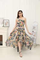 فستان مطبوع ون شولدر