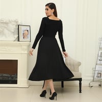 فستان قطن اسود