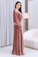 فستان مخمل لحمي