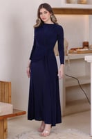 فستان مكسي الأزرق الداكن