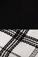 بلوزة أسود باكمام طويلة مربعات