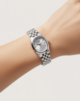 ساعه سيزون فضي بيضاوي