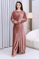 فستان مخمل لحمي