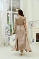 فستان ستان مخصر بقصة عصرية