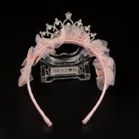 طوق بناتي اللوان شكل تاج مع لؤلؤ