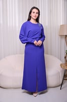 فستان كريب أزرق