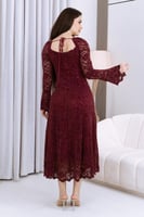 فستان شتوي دانتيل مع مخمل