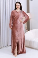 فستان مخمل لحمي