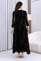 فستان مكسي مخمل أسود