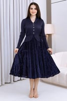 فستان ميدي أزرق