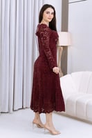 فستان شتوي دانتيل مع مخمل