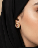 حلق فضي دائري مرصع بالزركون | سيزون