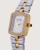 ساعة SEASON نسائية مربعة فاخرة - ذهبي وفضي - إطار...