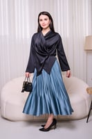 بلوزة كريب كاجوال أسود