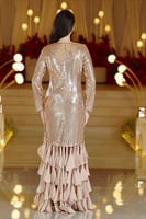 فستان ميدي ذهبي