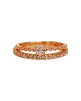 خاتم زركون توينز نسائي - فضي | سيزون