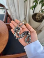 مسابح حجر الامازويت بكركوشة فضة