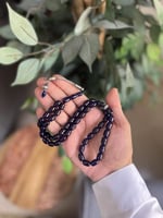 مسابح بكلايت بكرستالة فضة- كحلي