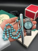 طقم ساعة قلم وسبحة