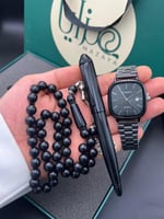 طقم ساعة قلم وسبحة -