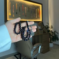 مسابح بكلايت بطرابزونة فضة - اسود حربائي bf35