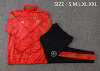 طقم تدريب شتوي نابولي 2024-2025 احمر سحاب كامل