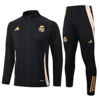 طقم تدريب شتوي ريال مدريد 2024-2025 اسود سحاب كامل