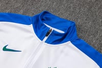 طقم تدريب شتوي منتخب البرازيل 2024-2025 ابيض سحاب...