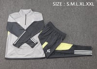 طقم تدريب شتوي منتخب فرنسا 2024-2025 رمادي فاتح