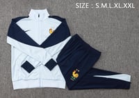 طقم تدريب شتوي منتخب فرنسا 2024-2025 ابيض سحاب كام...