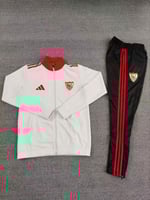 طقم تدريب شتوي اشبيلية 2025-2026 ابيض سحاب كامل