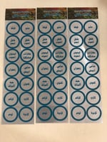 ثلاث ملصقات و استيكرات شاهي و قهوة او بهارات الطبخ