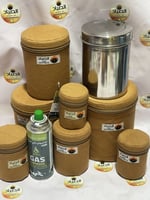 علبة استيل معاميل بجراب تنزاني بمقاسات مختلفة