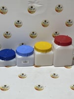 علبة برطمان للمعاميل ملونة مربعة بغطاء سنة دائري