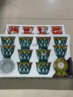 فناجيل قهوة قزاز سيفين ونخلة ملون