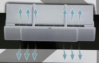 موزع هواء مكيف ١٨٠ درجة من 58-٩٥ سم مع تعليقتين