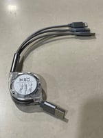 كيبل شواحن 3 منافذ لشحن الجوالات مع مكرة