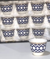 طقم فناجيل 12 حبة قزاز بطراز شعبي