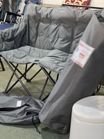 كرسي قابل للطي رمادي لشخصين مقاس 100/52/48 سم