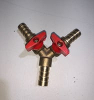 بزبوز ماء ربع بوصة وقسام ثنائي مزدوج مع محبس لكل ط...