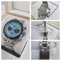 ساعه تيودور استيل رجالي فضي مينا تيفاني مع اسود