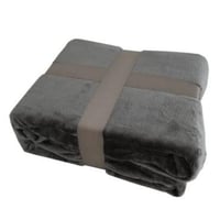 بطانية مخمل سادة مفرد 170×220 سم رصاصي - مفرشي