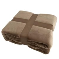 بطانية مخمل سادة مفرد 170×220 سم بني - مفرشي