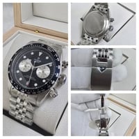 ساعه تيودور استيل رجالي فضي مينا اسود