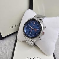 ساعة قوتشي رجالي استيل كرونوغراف – واجهة زرقاء