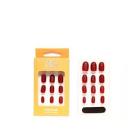 أظافر تركيب من جليتز لون احمر عنابي مات