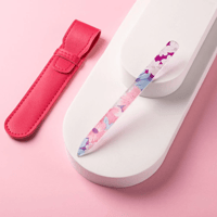 مبرد و ملمع اظافر زجاجي مع حافظة من كوين لي لي