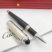 قلم كارتير رودستر اسود بفضي غطاء