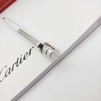 قلم كارتير سانتوس نحيف ابيض بفضي