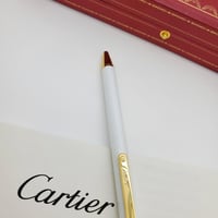 قلم كارتير سانتوس نحيف ابيض بفضي